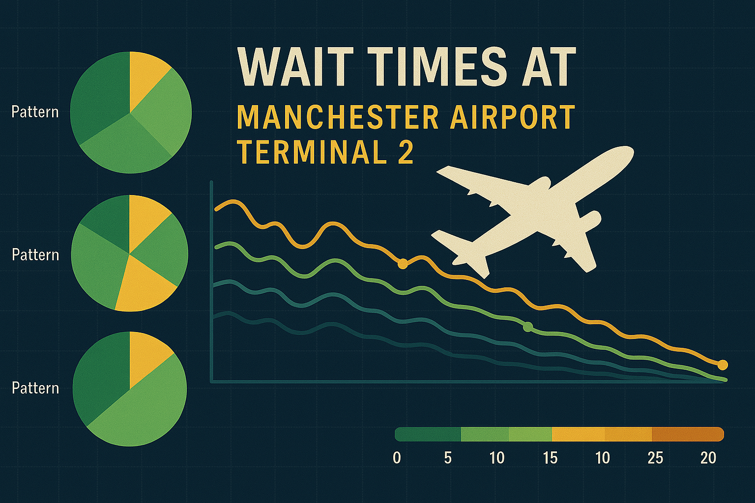 Visualizing wait times at Terminal 2 Manchester Airport